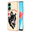 For OPPO A78 4G Electroplating Marble Dual-side IMD Phone Case(Lucky Dog) - OPPO Cases by PMC TechLife | Online Shopping South Africa | PMC TechLife | Buy Now Pay Later Mobicred