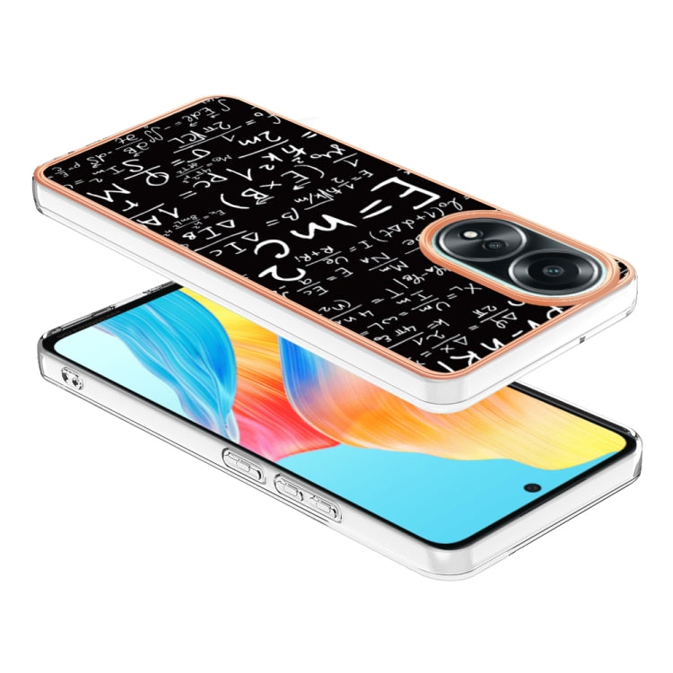 For OPPO A58 4G Electroplating Marble Dual-side IMD Phone Case(Equation) - OPPO Cases by PMC TechLife | Online Shopping South Africa | PMC TechLife | Buy Now Pay Later Mobicred