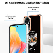 For OPPO A58 4G Electroplating Marble Dual-side IMD Phone Case(Natural Growth)
