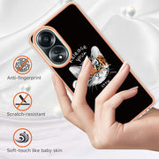 For OPPO A58 4G Electroplating Marble Dual-side IMD Phone Case(Natural Growth)