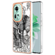 For OPPO Reno11 5G Global Electroplating Marble Dual-side IMD Phone Case(Totem Elephant) - Reno11 Cases by PMC TechLife | Online Shopping South Africa | PMC TechLife | Buy Now Pay Later Mobicred