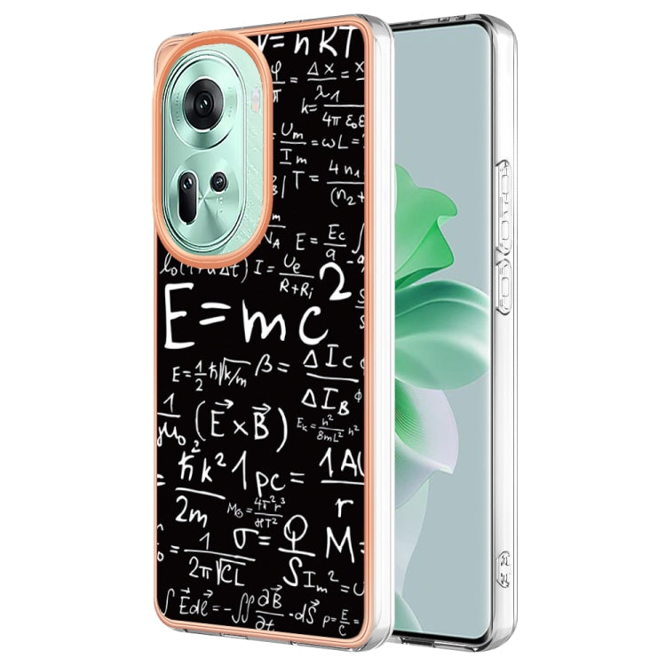 For OPPO Reno11 5G Global Electroplating Marble Dual-side IMD Phone Case(Equation) - Reno11 Cases by PMC TechLife | Online Shopping South Africa | PMC TechLife | Buy Now Pay Later Mobicred