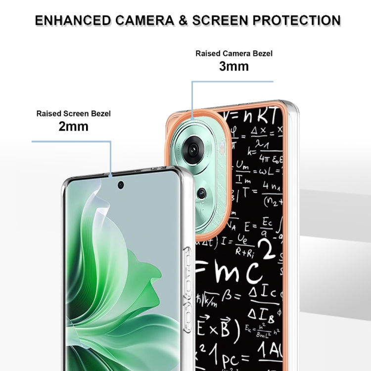 For OPPO Reno11 5G Global Electroplating Marble Dual-side IMD Phone Case(Equation) - Reno11 Cases by PMC TechLife | Online Shopping South Africa | PMC TechLife | Buy Now Pay Later Mobicred