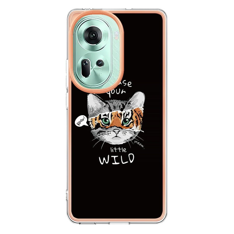 For OPPO Reno11 5G Global Electroplating Marble Dual-side IMD Phone Case(Natural Growth) - Reno11 Cases by PMC TechLife | Online Shopping South Africa | PMC TechLife | Buy Now Pay Later Mobicred