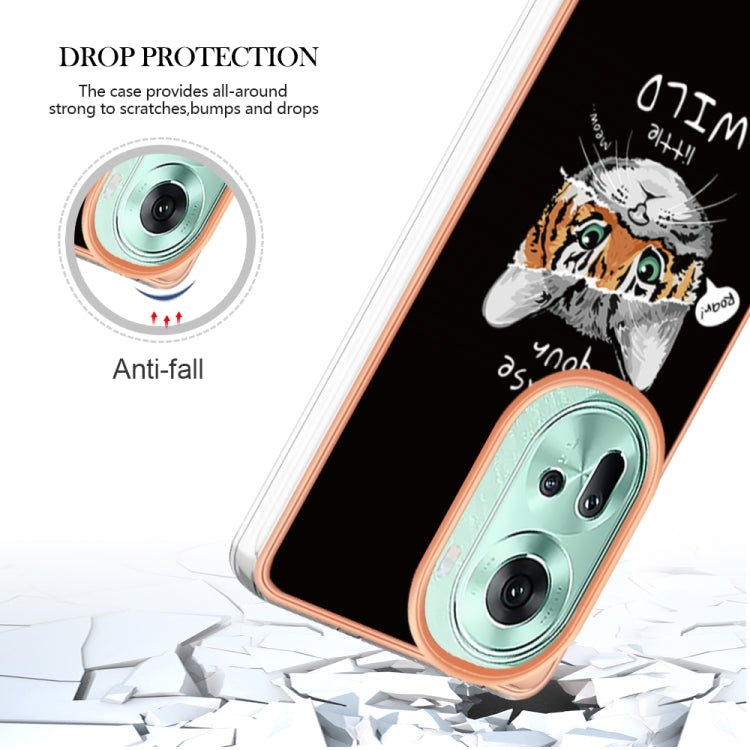 For OPPO Reno11 5G Global Electroplating Marble Dual-side IMD Phone Case(Natural Growth)