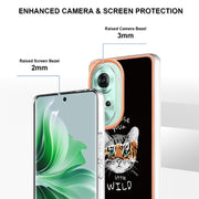 For OPPO Reno11 5G Global Electroplating Marble Dual-side IMD Phone Case(Natural Growth)