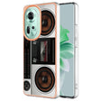 For OPPO Reno11 5G Global Electroplating Marble Dual-side IMD Phone Case(Retro Radio) - Reno11 Cases by PMC TechLife | Online Shopping South Africa | PMC TechLife | Buy Now Pay Later Mobicred