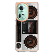 For OPPO Reno11 5G Global Electroplating Marble Dual-side IMD Phone Case(Retro Radio)