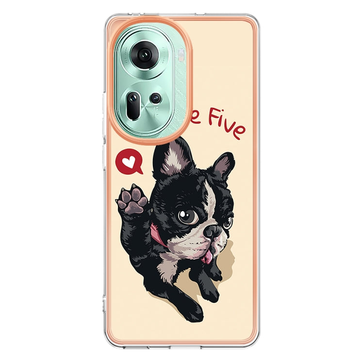 For OPPO Reno11 5G Global Electroplating Marble Dual-side IMD Phone Case(Lucky Dog) - free shipping - PMC TechLife - Order now!