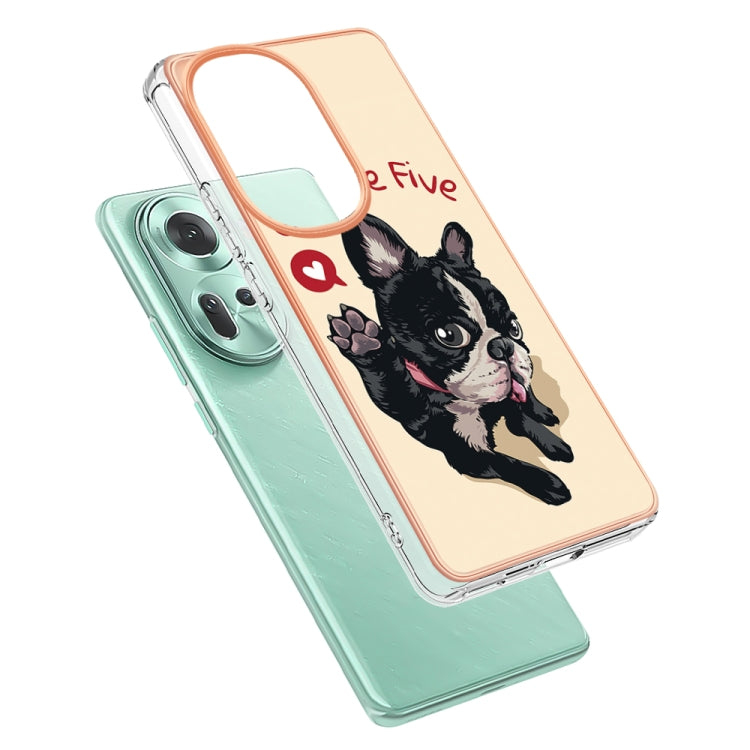 For OPPO Reno11 5G Global Electroplating Marble Dual-side IMD Phone Case(Lucky Dog) - free shipping - PMC TechLife - Order now!