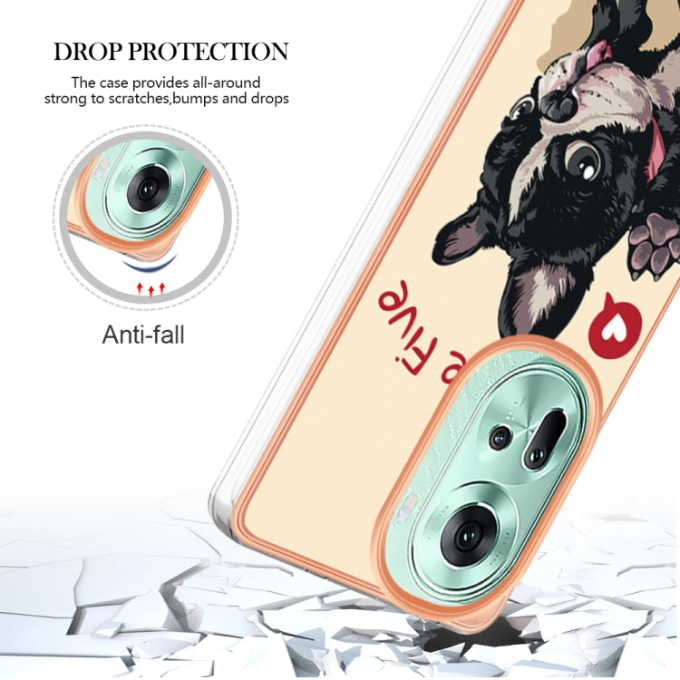For OPPO Reno11 5G Global Electroplating Marble Dual-side IMD Phone Case(Lucky Dog) - free shipping - PMC TechLife - Order now!