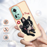For OPPO Reno11 5G Global Electroplating Marble Dual-side IMD Phone Case(Lucky Dog)