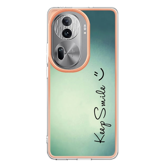 For OPPO Reno11 Pro 5G Global Electroplating Marble Dual-side IMD Phone Case(Smile)