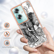 For OPPO A79 5G Global Electroplating Marble Dual-side IMD Phone Case(Totem Elephant)