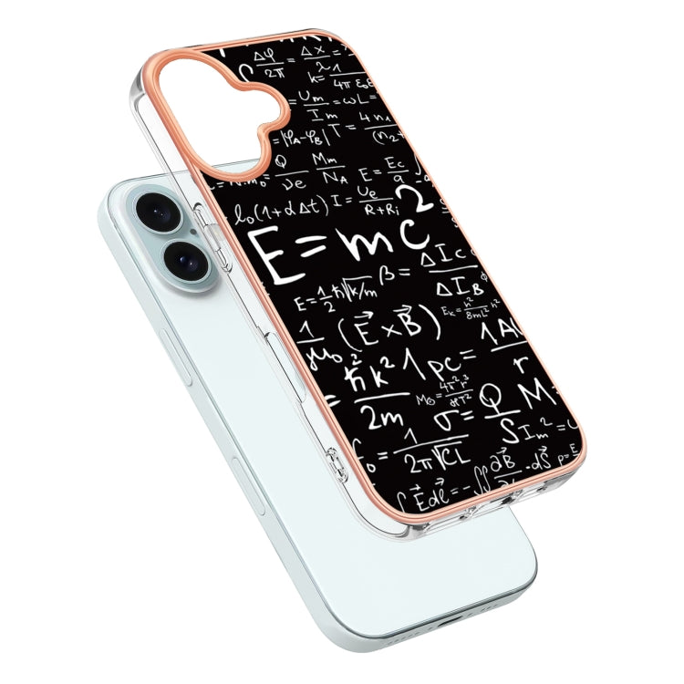 For iPhone 16 Plus Electroplating Marble Dual-side IMD Phone Case(Equation) - iPhone 16 Plus Cases by PMC TechLife | Online Shopping South Africa | PMC TechLife | Buy Now Pay Later Mobicred