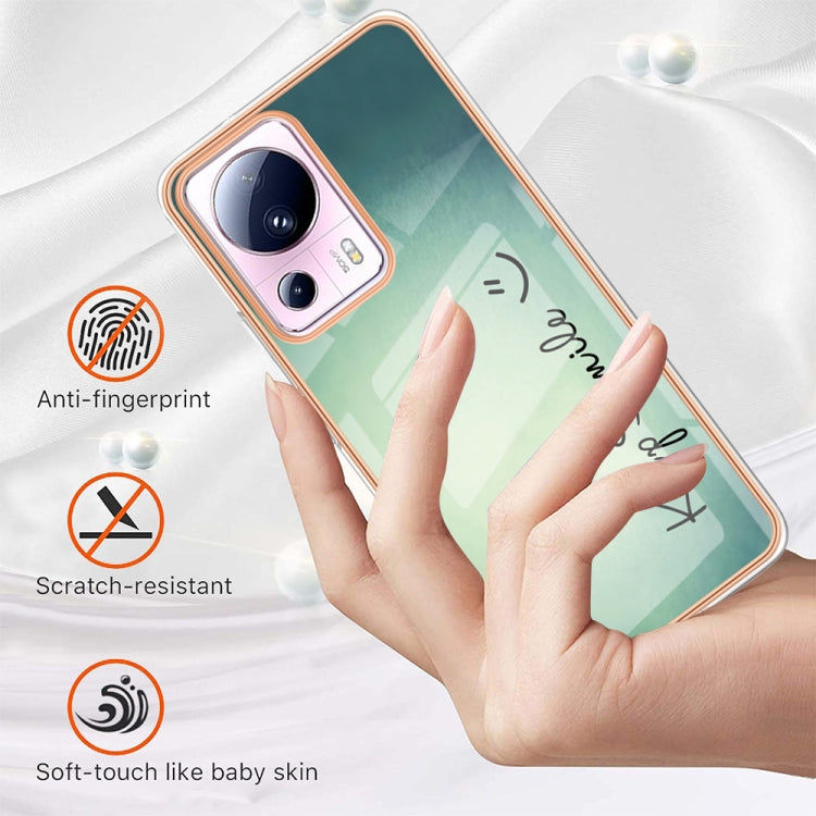 For Xiaomi 13 Lite 5G Electroplating Marble Dual-side IMD Phone Case(Smile) - 13 Lite Cases by PMC TechLife | Online Shopping South Africa | PMC TechLife | Buy Now Pay Later Mobicred