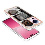 For Xiaomi 13 Lite 5G Electroplating Marble Dual-side IMD Phone Case(Retro Radio)