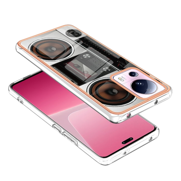 For Xiaomi 13 Lite 5G Electroplating Marble Dual-side IMD Phone Case(Retro Radio)