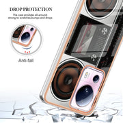 For Xiaomi 13 Lite 5G Electroplating Marble Dual-side IMD Phone Case(Retro Radio)
