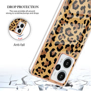 For Xiaomi Poco F5 / Redmi Note 12 Turbo Electroplating Marble Dual-side IMD Phone Case(Leopard Print)