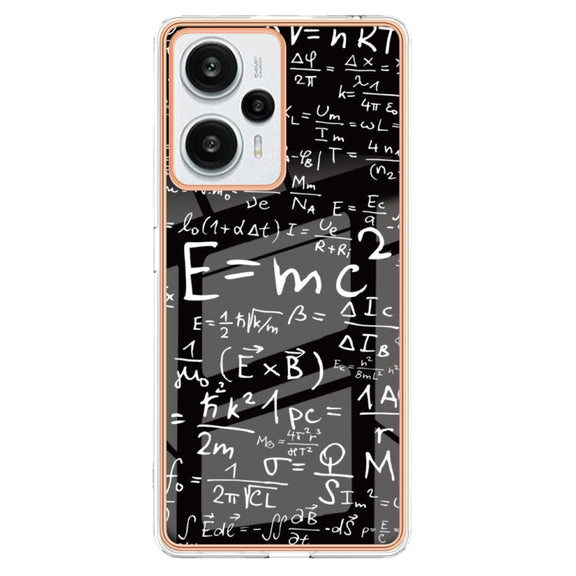 For Xiaomi Poco F5 / Redmi Note 12 Turbo Electroplating Marble Dual-side IMD Phone Case(Equation)