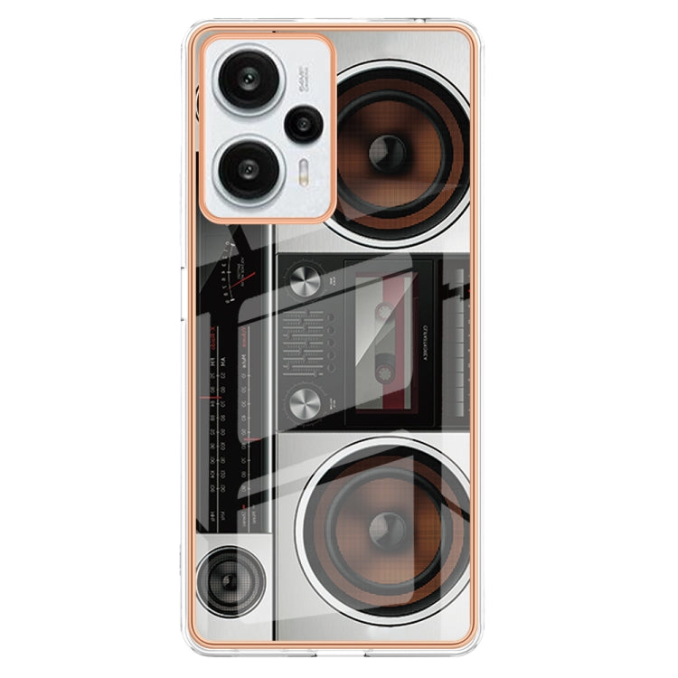 For Xiaomi Poco F5 / Redmi Note 12 Turbo Electroplating Marble Dual-side IMD Phone Case(Retro Radio) - Xiaomi Cases by PMC TechLife | Online Shopping South Africa | PMC TechLife | Buy Now Pay Later Mobicred