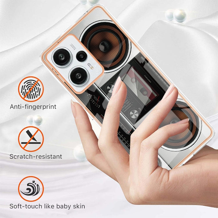 For Xiaomi Poco F5 / Redmi Note 12 Turbo Electroplating Marble Dual-side IMD Phone Case(Retro Radio) - Xiaomi Cases by PMC TechLife | Online Shopping South Africa | PMC TechLife | Buy Now Pay Later Mobicred