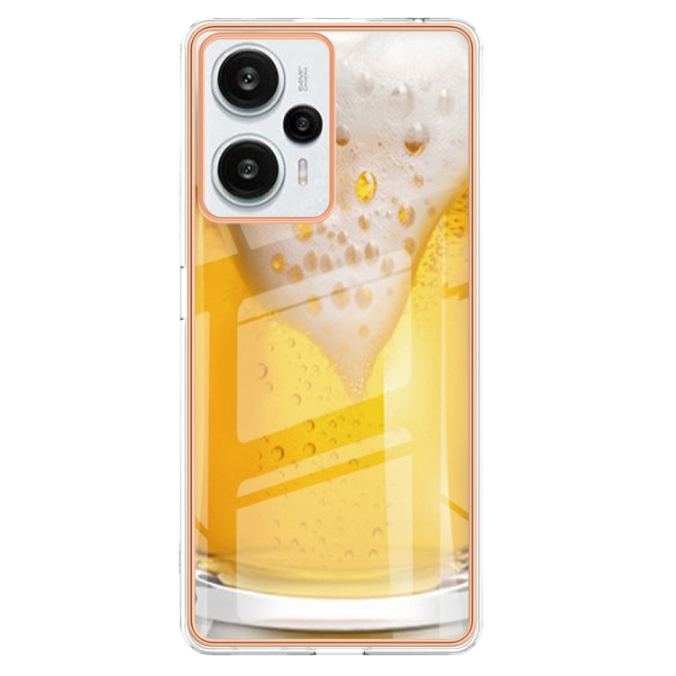 For Xiaomi Poco F5 / Redmi Note 12 Turbo Electroplating Marble Dual-side IMD Phone Case(Draft Beer) - Xiaomi Cases by PMC TechLife | Online Shopping South Africa | PMC TechLife | Buy Now Pay Later Mobicred