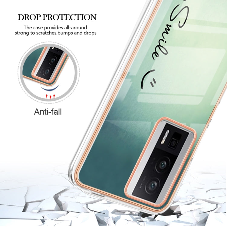 For Xiaomi Poco F5 Pro 5G / Redmi K60 Electroplating Marble Dual-side IMD Phone Case(Smile) - Xiaomi Cases by PMC TechLife | Online Shopping South Africa | PMC TechLife | Buy Now Pay Later Mobicred