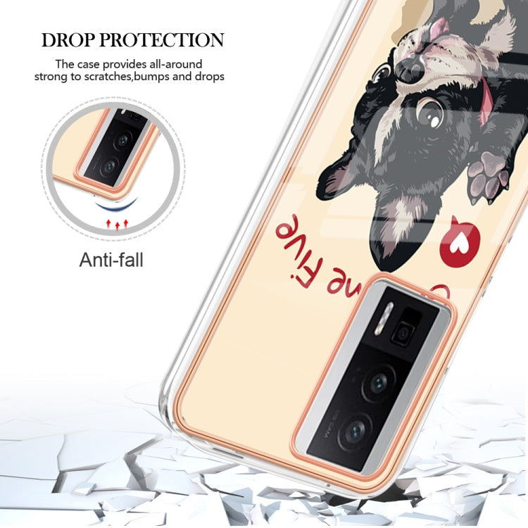 For Xiaomi Poco F5 Pro 5G / Redmi K60 Electroplating Marble Dual-side IMD Phone Case(Lucky Dog) - Xiaomi Cases by PMC TechLife | Online Shopping South Africa | PMC TechLife | Buy Now Pay Later Mobicred
