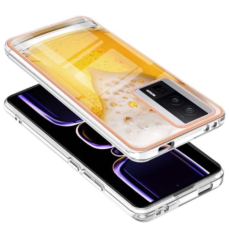 For Xiaomi Poco F5 Pro 5G / Redmi K60 Electroplating Marble Dual-side IMD Phone Case(Draft Beer) - Xiaomi Cases by PMC TechLife | Online Shopping South Africa | PMC TechLife | Buy Now Pay Later Mobicred