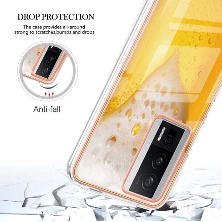 For Xiaomi Poco F5 Pro 5G / Redmi K60 Electroplating Marble Dual-side IMD Phone Case(Draft Beer) - Xiaomi Cases by PMC TechLife | Online Shopping South Africa | PMC TechLife | Buy Now Pay Later Mobicred