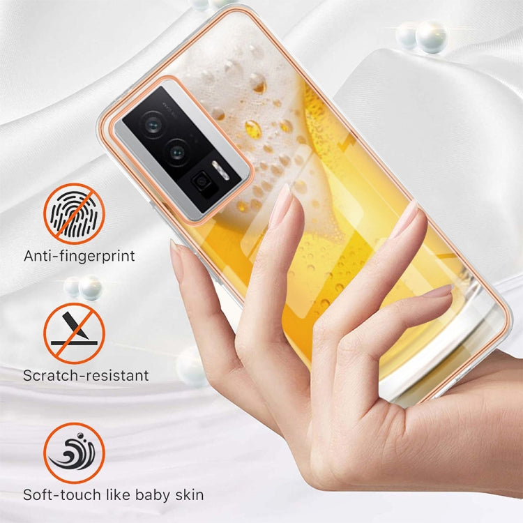 For Xiaomi Poco F5 Pro 5G / Redmi K60 Electroplating Marble Dual-side IMD Phone Case(Draft Beer) - Xiaomi Cases by PMC TechLife | Online Shopping South Africa | PMC TechLife | Buy Now Pay Later Mobicred