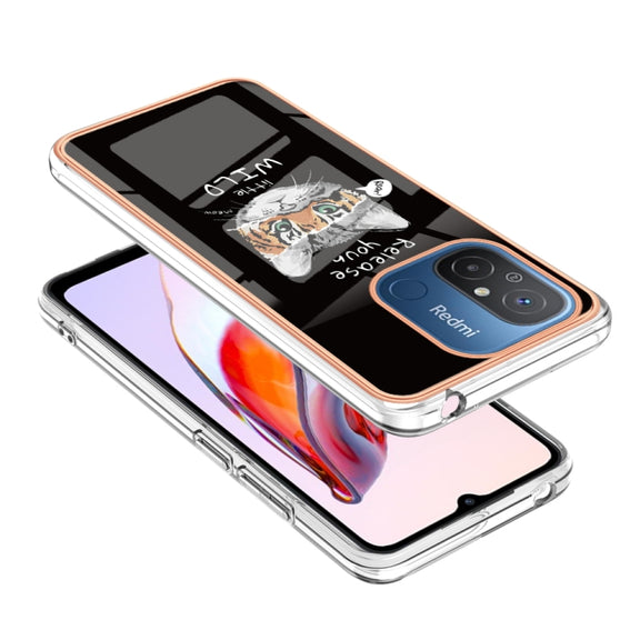 For Xiaomi Redmi 12C / 11A 4G Electroplating Marble Dual-side IMD Phone Case(Natural Growth)