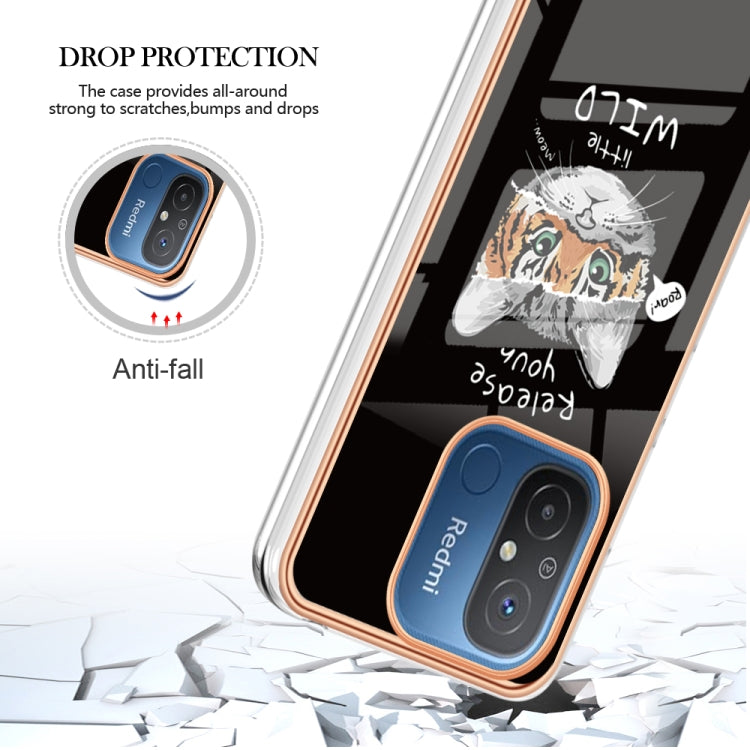 For Xiaomi Redmi 12C / 11A 4G Electroplating Marble Dual-side IMD Phone Case(Natural Growth) - Xiaomi Cases by PMC TechLife | Online Shopping South Africa | PMC TechLife | Buy Now Pay Later Mobicred