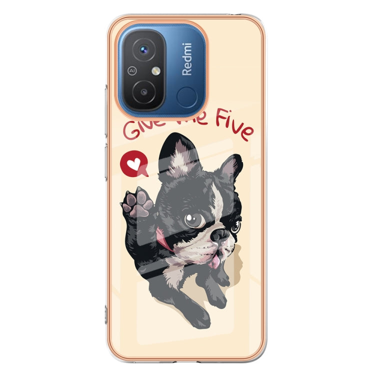 For Xiaomi Redmi 12C / 11A 4G Electroplating Marble Dual-side IMD Phone Case(Lucky Dog) - Xiaomi Cases by PMC TechLife | Online Shopping South Africa | PMC TechLife | Buy Now Pay Later Mobicred