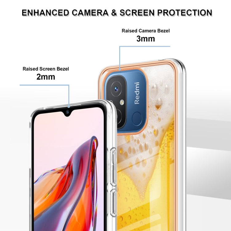 For Xiaomi Redmi 12C / 11A 4G Electroplating Marble Dual-side IMD Phone Case(Draft Beer) - Xiaomi Cases by PMC TechLife | Online Shopping South Africa | PMC TechLife | Buy Now Pay Later Mobicred