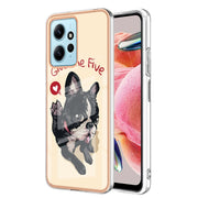 For Xiaomi Redmi Note 12 4G Electroplating Marble Dual-side IMD Phone Case(Lucky Dog)