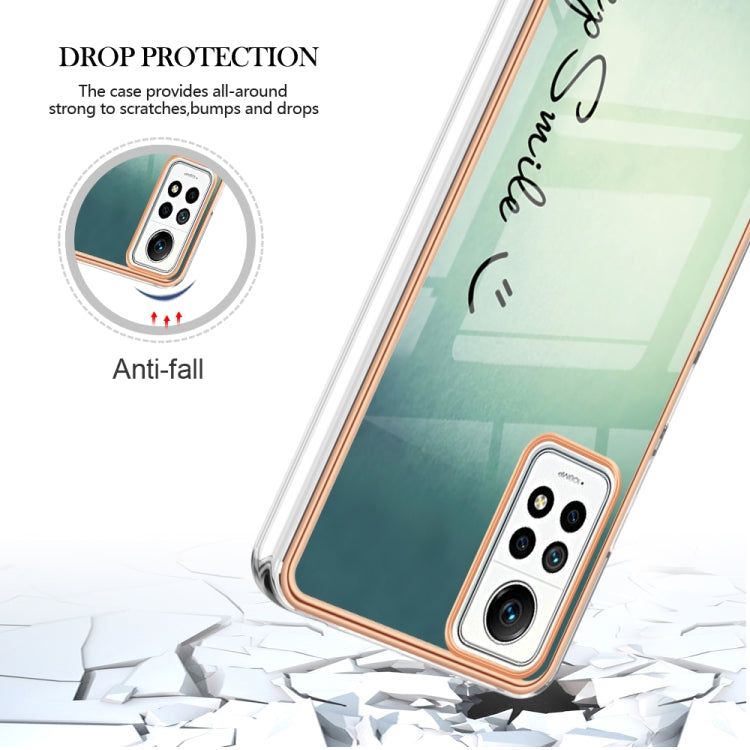 For Xiaomi Redmi Note 12 Pro 4G Global Electroplating Marble Dual-side IMD Phone Case(Smile)