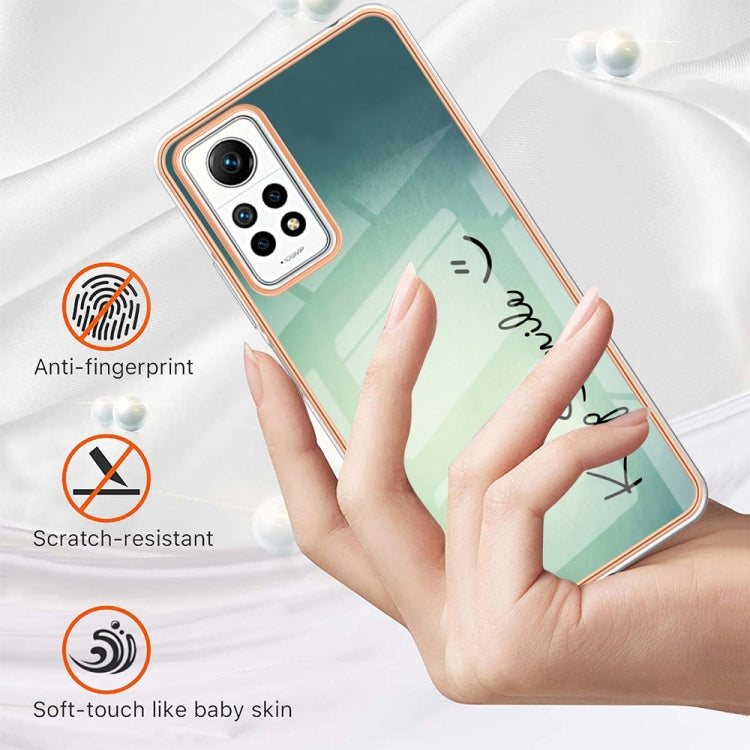 For Xiaomi Redmi Note 12 Pro 4G Global Electroplating Marble Dual-side IMD Phone Case(Smile)