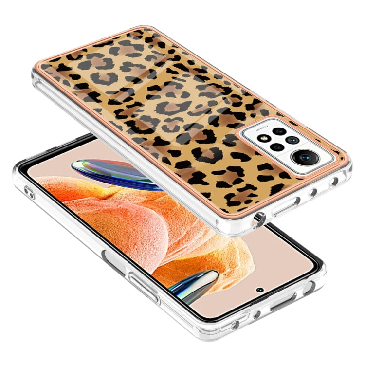 For Xiaomi Redmi Note 12 Pro 4G Global Electroplating Marble Dual-side IMD Phone Case(Leopard Print) - Xiaomi Cases by PMC TechLife | Online Shopping South Africa | PMC TechLife | Buy Now Pay Later Mobicred