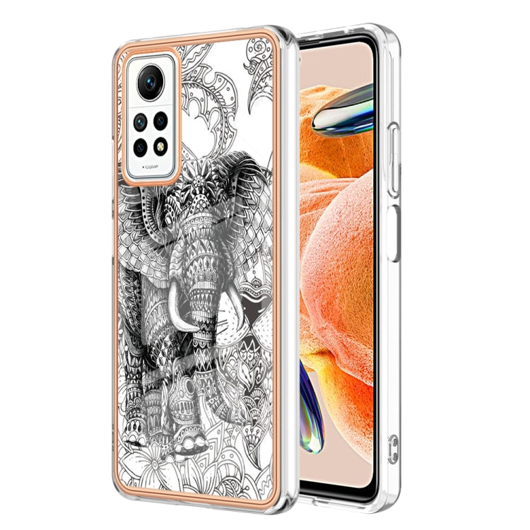 For Xiaomi Redmi Note 12 Pro 4G Global Electroplating Marble Dual-side IMD Phone Case(Totem Elephant) - Xiaomi Cases by PMC TechLife | Online Shopping South Africa | PMC TechLife | Buy Now Pay Later Mobicred