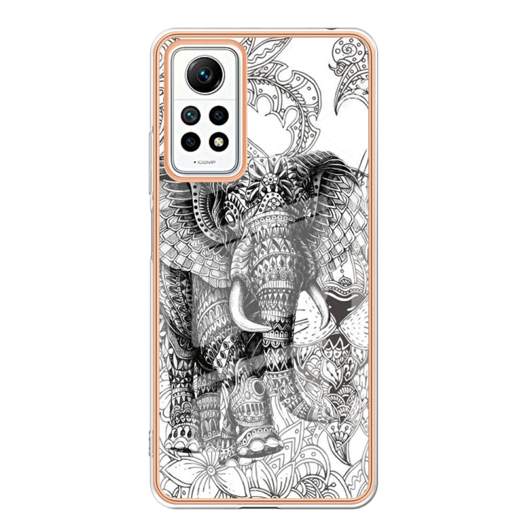 For Xiaomi Redmi Note 12 Pro 4G Global Electroplating Marble Dual-side IMD Phone Case(Totem Elephant) - Xiaomi Cases by PMC TechLife | Online Shopping South Africa | PMC TechLife | Buy Now Pay Later Mobicred