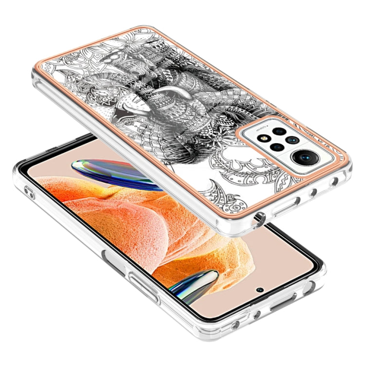 For Xiaomi Redmi Note 12 Pro 4G Global Electroplating Marble Dual-side IMD Phone Case(Totem Elephant) - Xiaomi Cases by PMC TechLife | Online Shopping South Africa | PMC TechLife | Buy Now Pay Later Mobicred