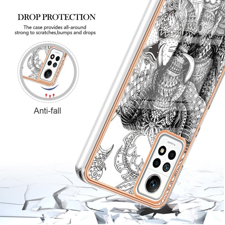 For Xiaomi Redmi Note 12 Pro 4G Global Electroplating Marble Dual-side IMD Phone Case(Totem Elephant) - Xiaomi Cases by PMC TechLife | Online Shopping South Africa | PMC TechLife | Buy Now Pay Later Mobicred