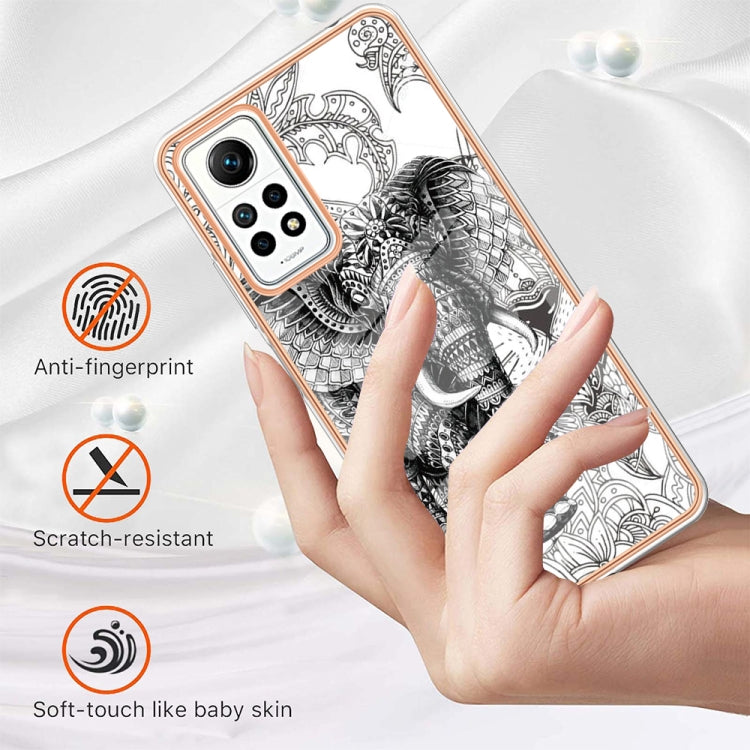 For Xiaomi Redmi Note 12 Pro 4G Global Electroplating Marble Dual-side IMD Phone Case(Totem Elephant) - Xiaomi Cases by PMC TechLife | Online Shopping South Africa | PMC TechLife | Buy Now Pay Later Mobicred