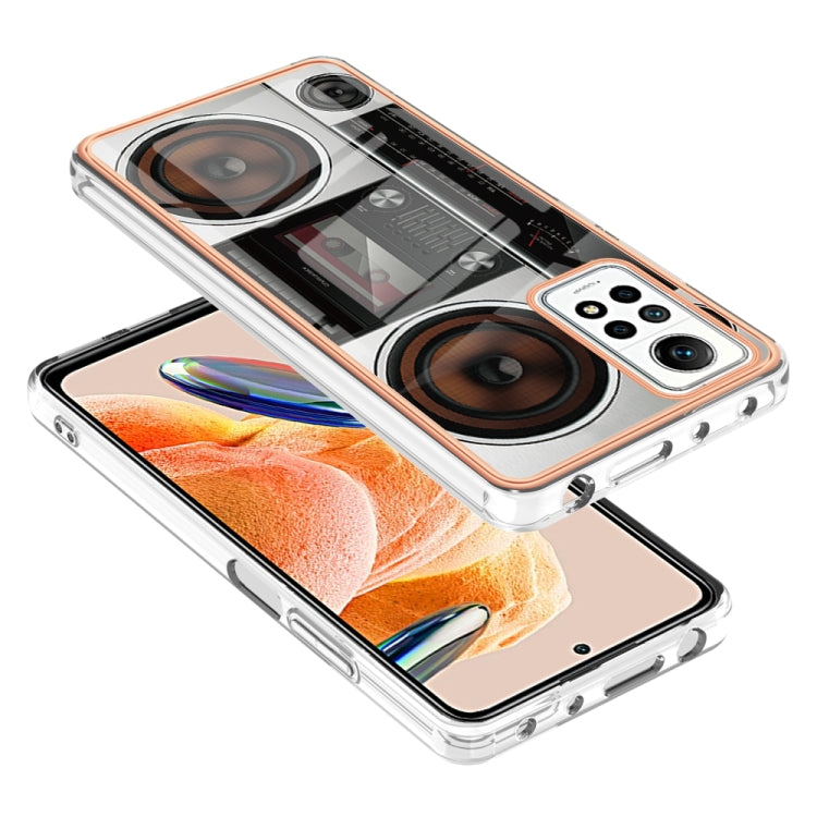 For Xiaomi Redmi Note 12 Pro 4G Global Electroplating Marble Dual-side IMD Phone Case(Retro Radio) - Xiaomi Cases by PMC TechLife | Online Shopping South Africa | PMC TechLife | Buy Now Pay Later Mobicred