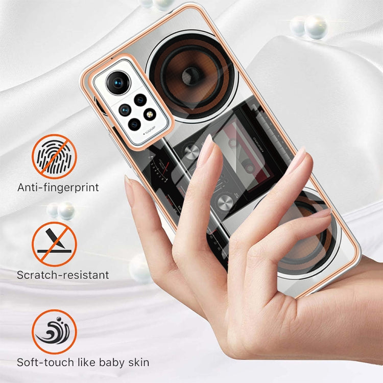 For Xiaomi Redmi Note 12 Pro 4G Global Electroplating Marble Dual-side IMD Phone Case(Retro Radio) - Xiaomi Cases by PMC TechLife | Online Shopping South Africa | PMC TechLife | Buy Now Pay Later Mobicred