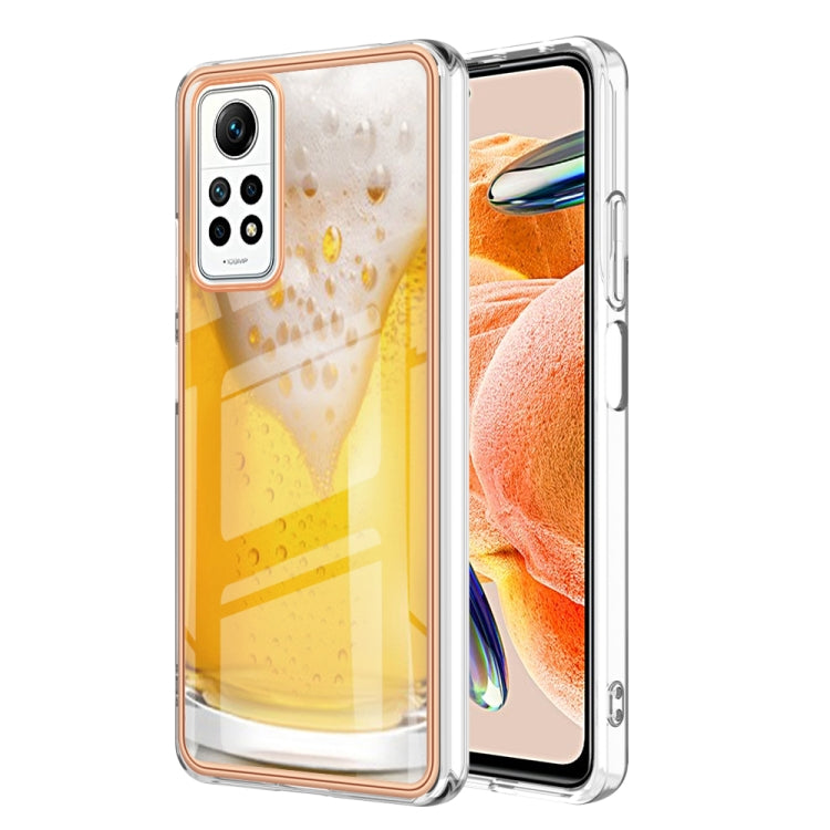 For Xiaomi Redmi Note 12 Pro 4G Global Electroplating Marble Dual-side IMD Phone Case(Draft Beer) - Xiaomi Cases by PMC TechLife | Online Shopping South Africa | PMC TechLife | Buy Now Pay Later Mobicred