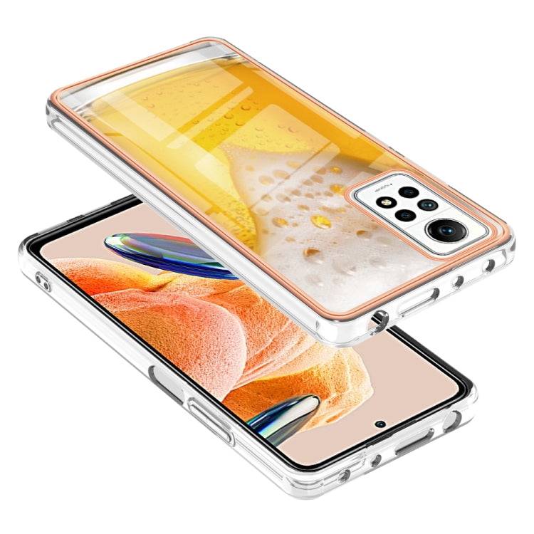 For Xiaomi Redmi Note 12 Pro 4G Global Electroplating Marble Dual-side IMD Phone Case(Draft Beer) - Xiaomi Cases by PMC TechLife | Online Shopping South Africa | PMC TechLife | Buy Now Pay Later Mobicred
